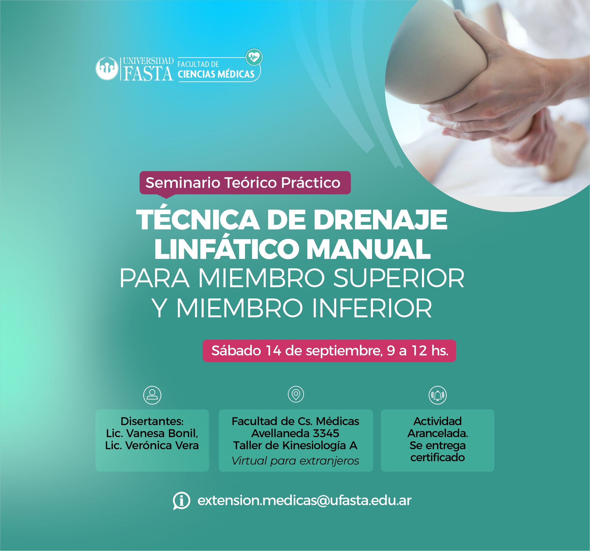 Seminario Teórico-Práctico Técnica de Drenaje Linfático Manual para Miembro Superior y Miembro Inferior